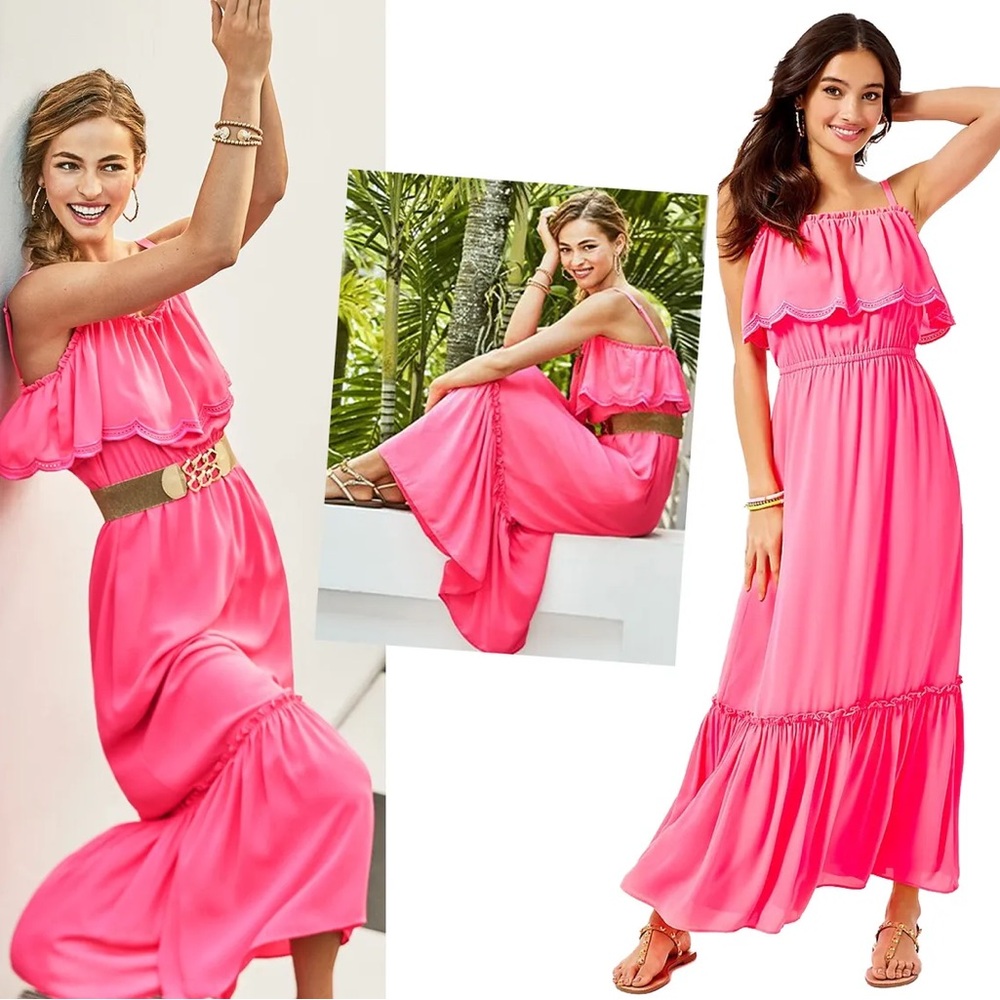 Lilly Pulitzer Adia Maxi Dress Love Potion Pink small